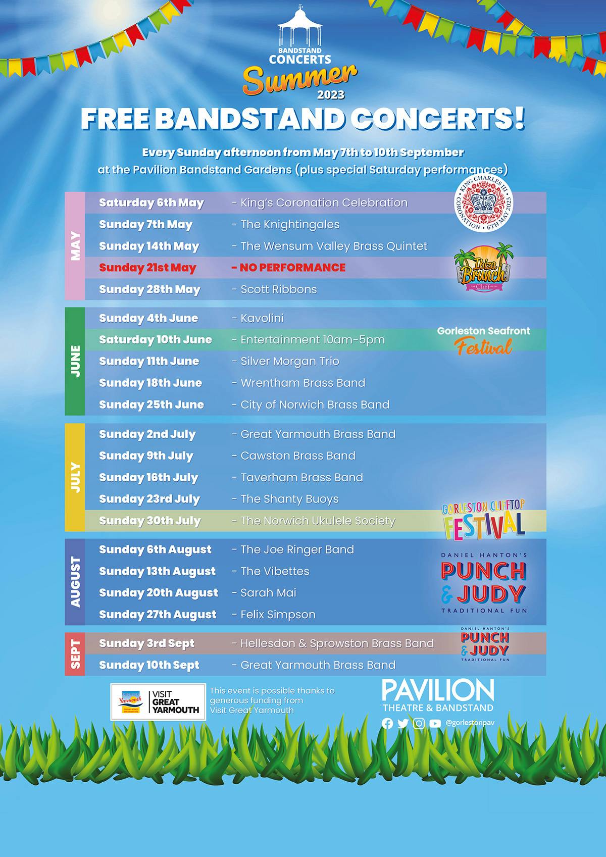 Summer Bandstand Concerts 2023 schedule