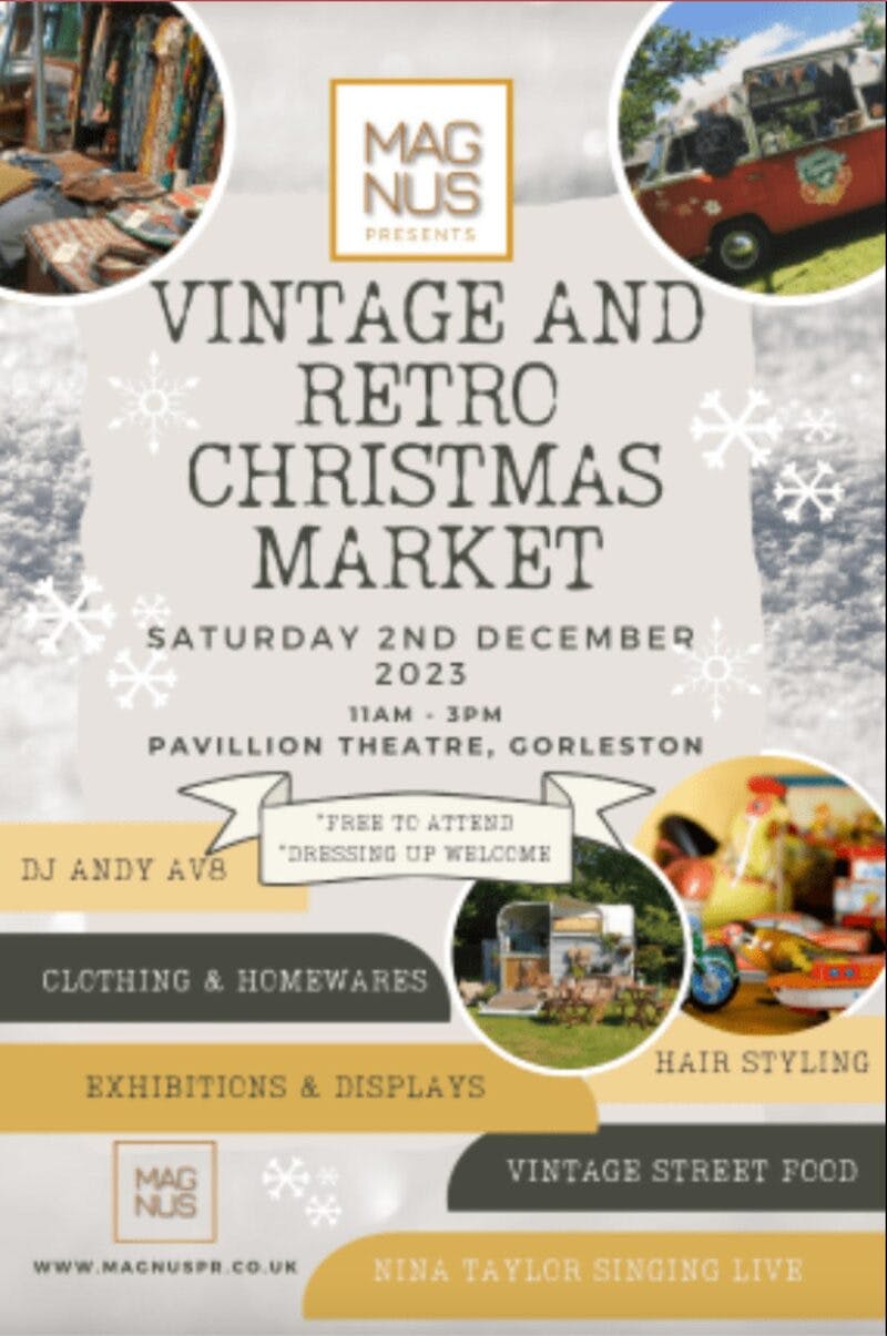 Poster for the Vintage & Retro Christmas Market performance at the Gorleston Pavilion Theatre