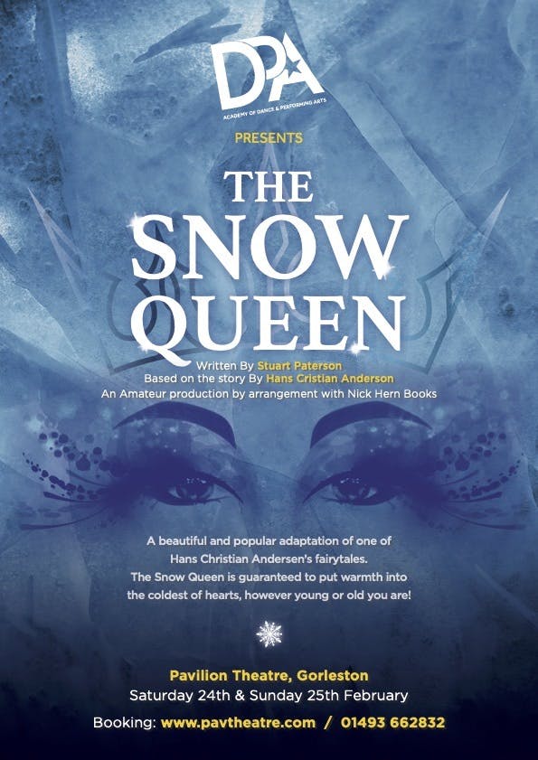 Poster for the The Snow Queen performance at the Gorleston Pavilion Theatre