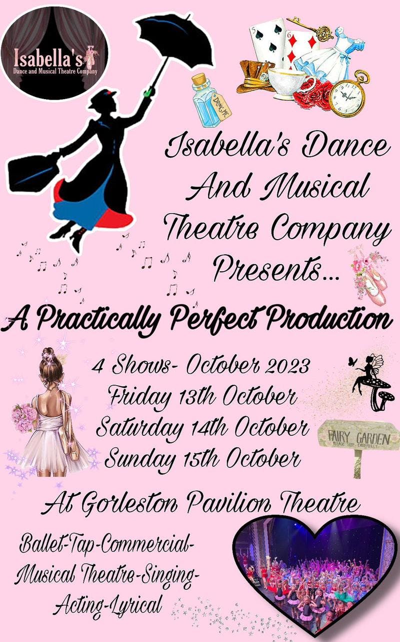 Poster for the A Practically Perfect Production performance at the Gorleston Pavilion Theatre