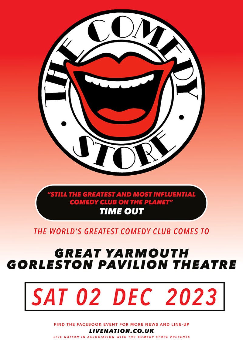 Poster for the The Comedy Store performance at the Gorleston Pavilion Theatre