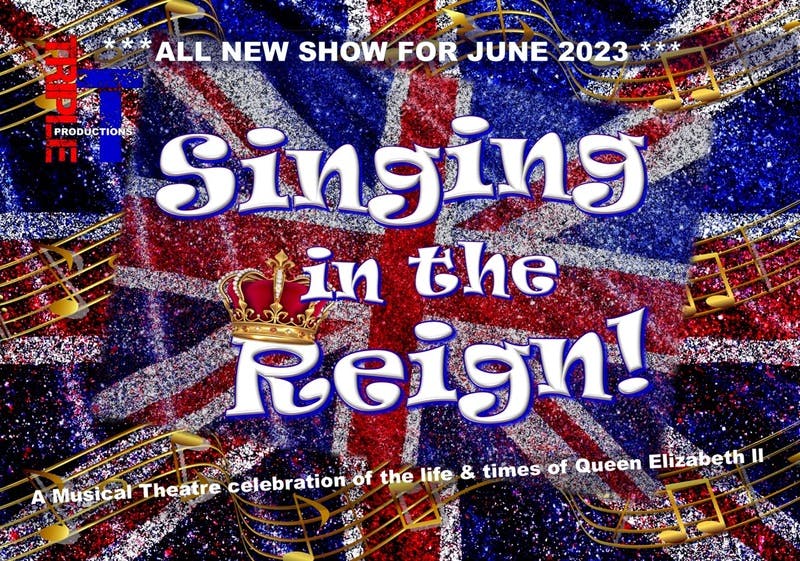 Poster for the SINGING IN THE REIGN! performance at the Gorleston Pavilion Theatre