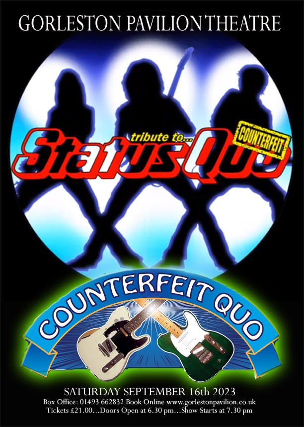 Poster for the Counterfeit Quo performance at the Gorleston Pavilion Theatre