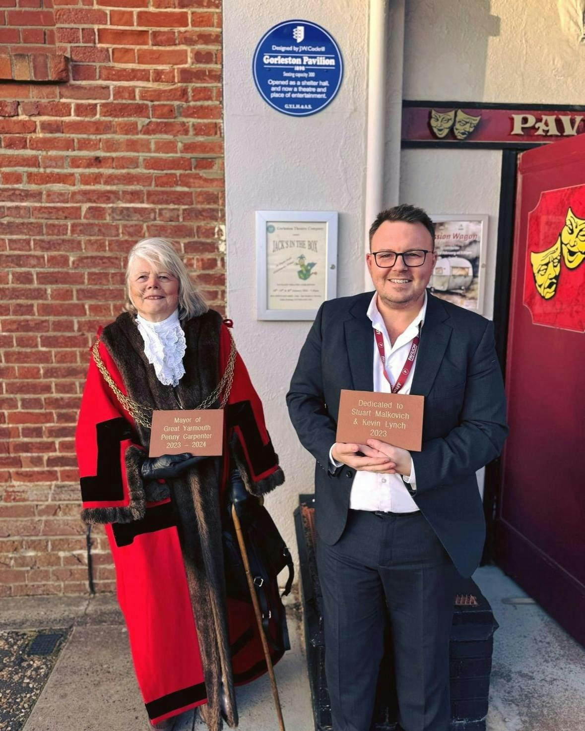 The Mayor of Great Yarmouth Councillor Penny Carpenter and Chair of Trustees Alex Youngs